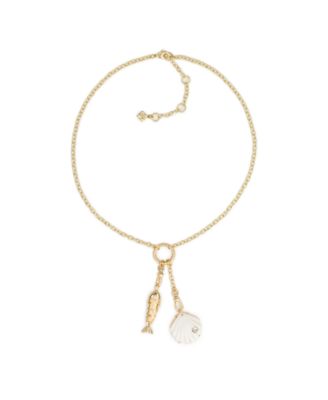 Gold-Tone Plated Removable Charm Necklace