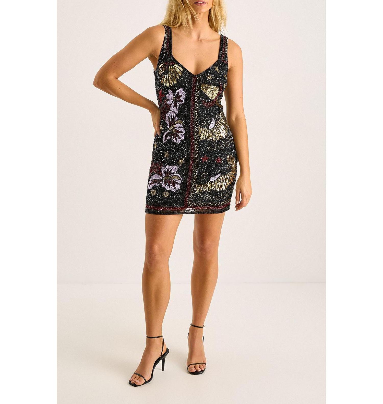 Women's Celestial Beaded Mini Dress