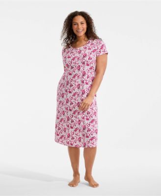 Women's Plus Size Cotton Short Sleeve Midcalf Nightgown