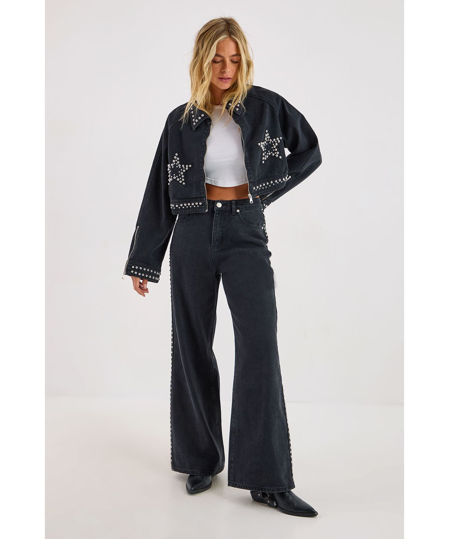 Women's Studded Denim Jacket