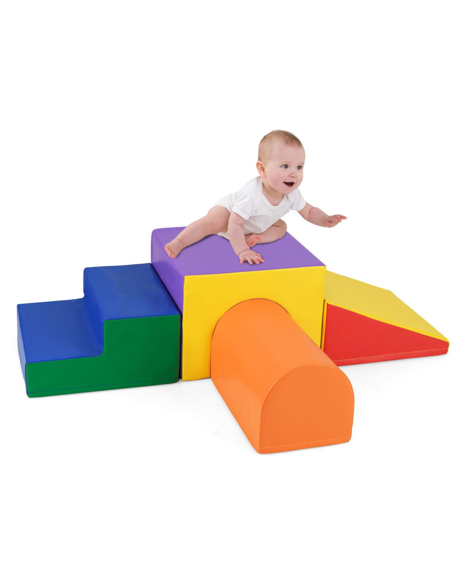 Foam Climb and Crawl Play Set with Soft Blocks for Infants & Toddlers