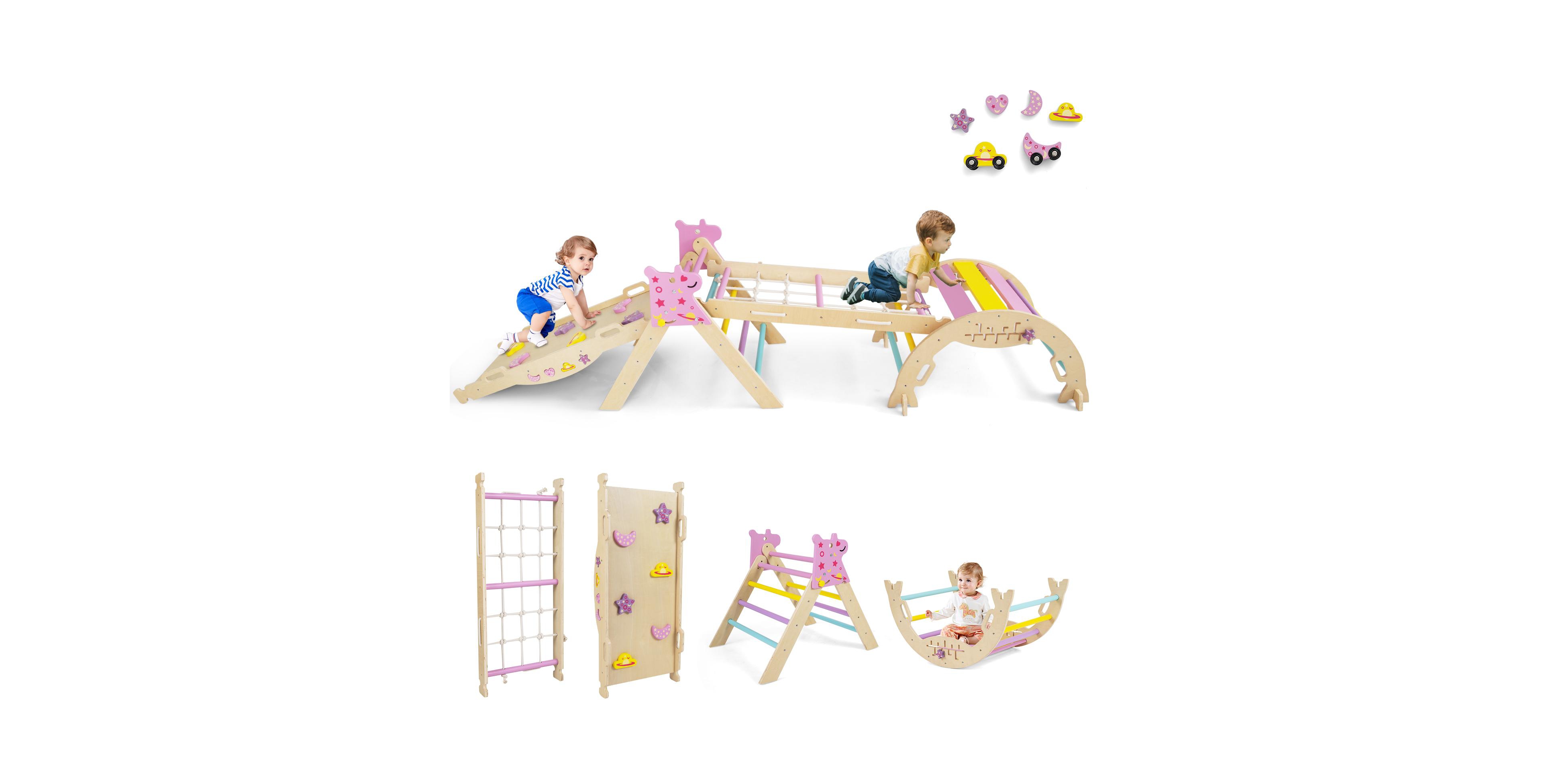 Mecale 8-in-1 Foldable Triangle Baby Climbing Toys