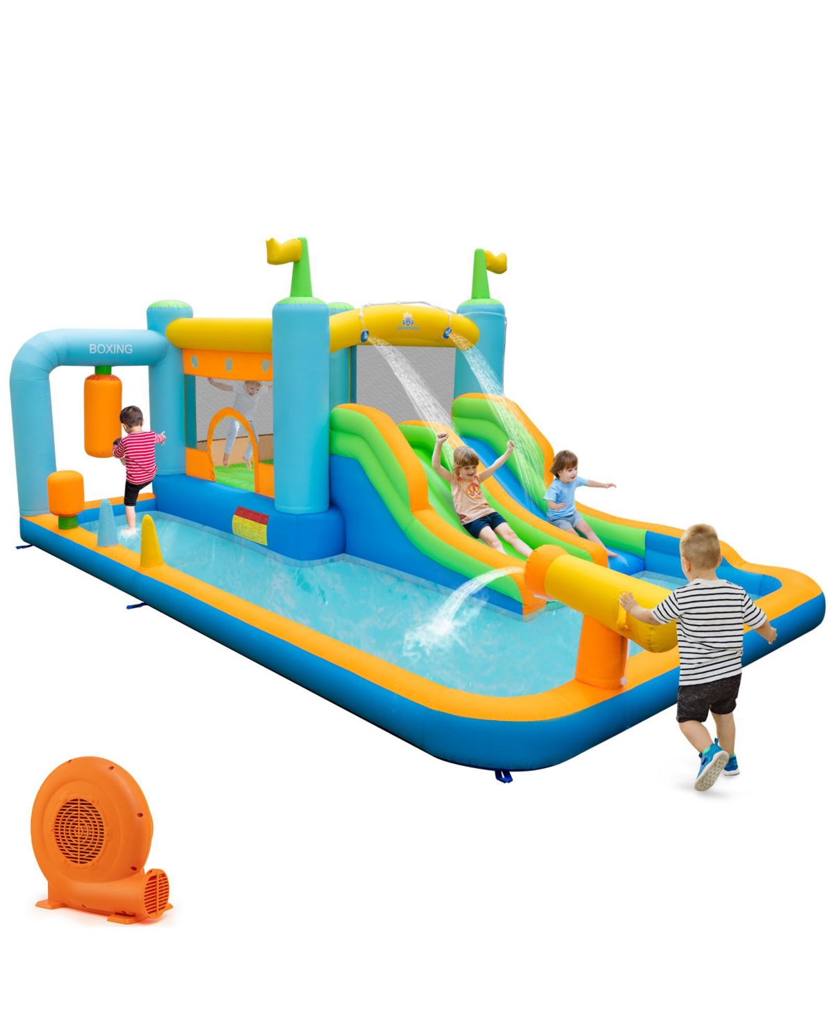 Mecale Giant Inflatable Water Slide for Kids Ages 3-10, 680W Blower Included