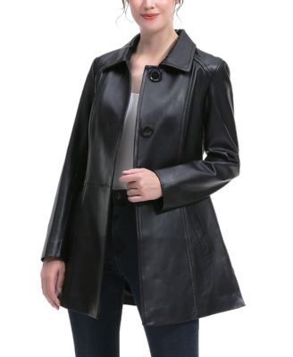 Women's Eloise A-Line Leather Coat