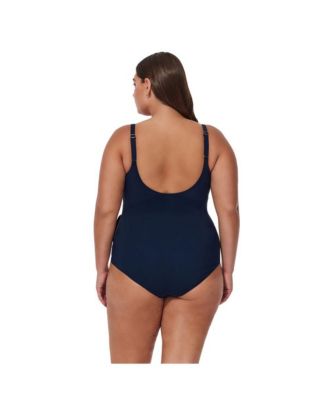 Plus Size Canva Tricolore V Neck Surplice One Piece