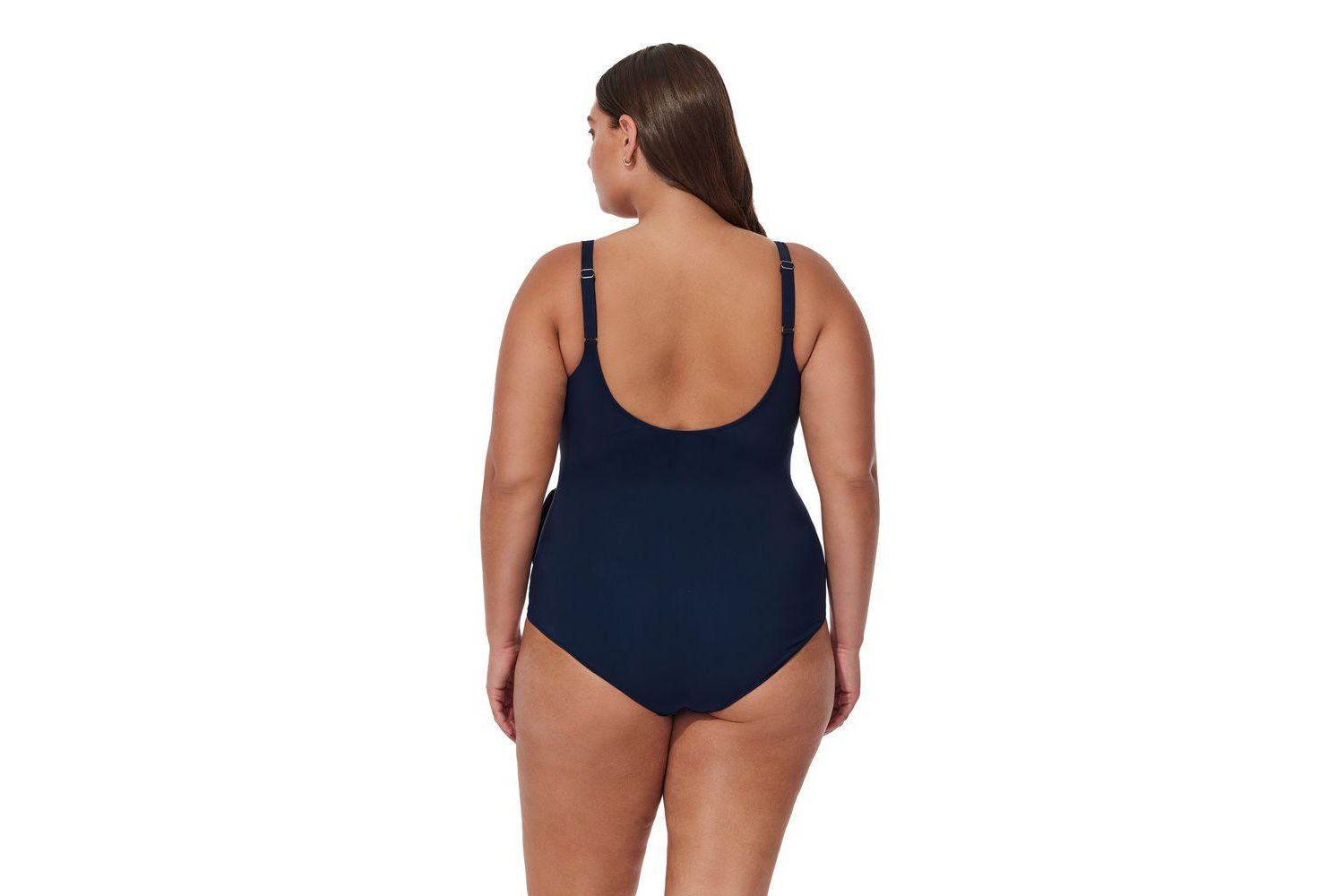 Plus Size Canva Tricolore V Neck Surplice One Piece