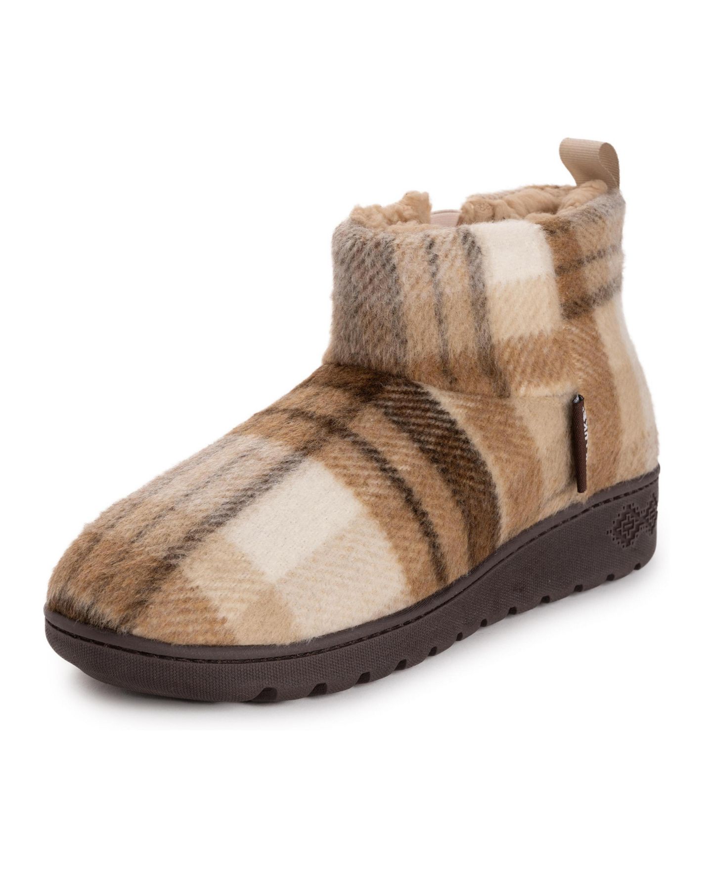 Женские тапочки MUK LUKS Avery Plaid Slipper, цвет: Какао клетчатый — фото 1