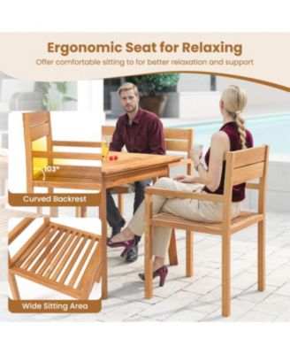 Teak Wood Outdoor Dining Armchair for Patio or Garden