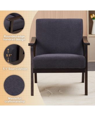 Mid-Century Modern Chair with Solid Wood Frame