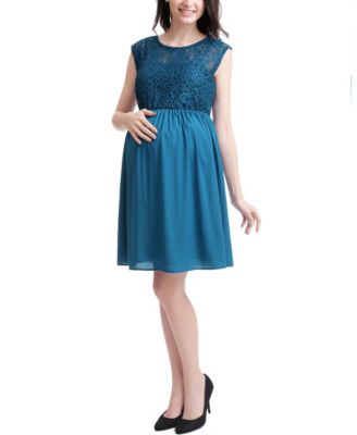 Maternity kimi + kai Adell Lace Trim Skater Dress