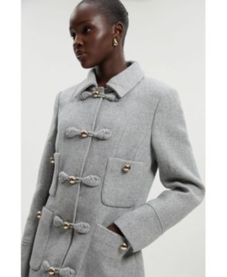 Women's Sculpted Midi Knot-Front Occasion Coat