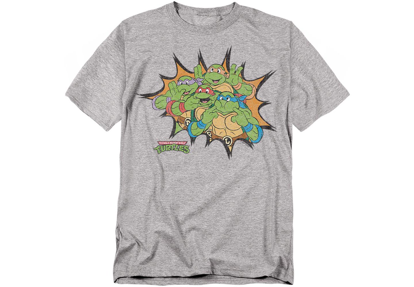 Мужская футболка Teenage Mutant Ninja Turtles Funny Face Turtles, цвет: Меланжевый — фото 1
