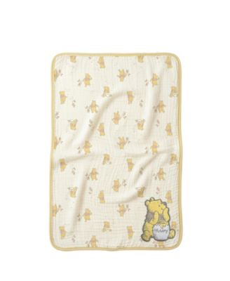 Baby Boys' or Girls' Printed Winnie the Pooh Gauze Blanket