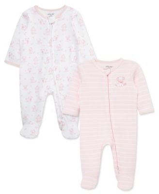 Baby Girls' Puppies Print Coveralls, 2-Pack