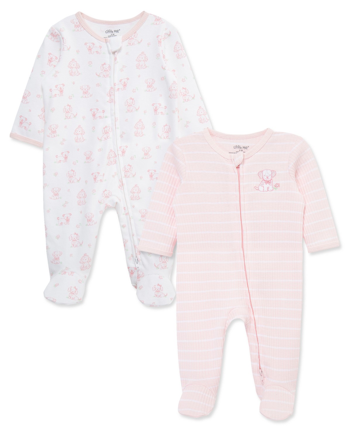 Little Me Baby Girls' Puppies Print Coveralls, 2-Pack — фото 1