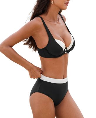 Women's V-Neck Adjustable Straps Bikini Set