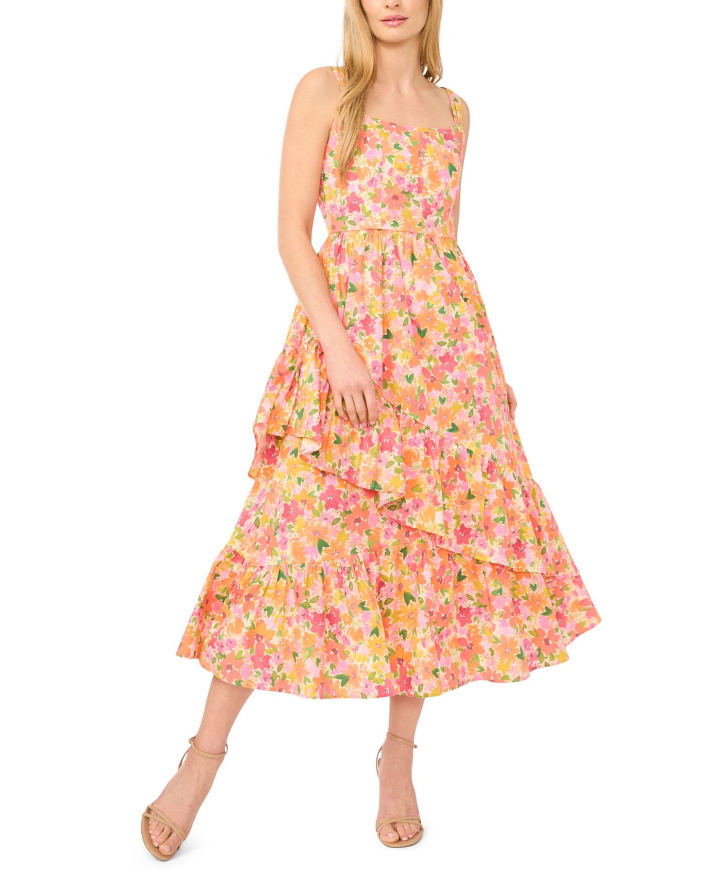 Women's Corset Asymmetrical Hem Ruffle Dress