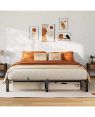 Bed Frame, 10 Inch Metal Platform, No Screws Needed, No Box Spring Needed, Heavy Duty, 800 Lbs Capacity, Tool-Free Assembly