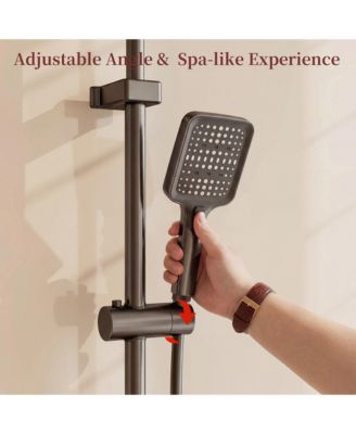 3-Spray Shower Faucet 2.5 GPM with Digital Display, LED Ambient Light, and 3-Mode Hand Shower.