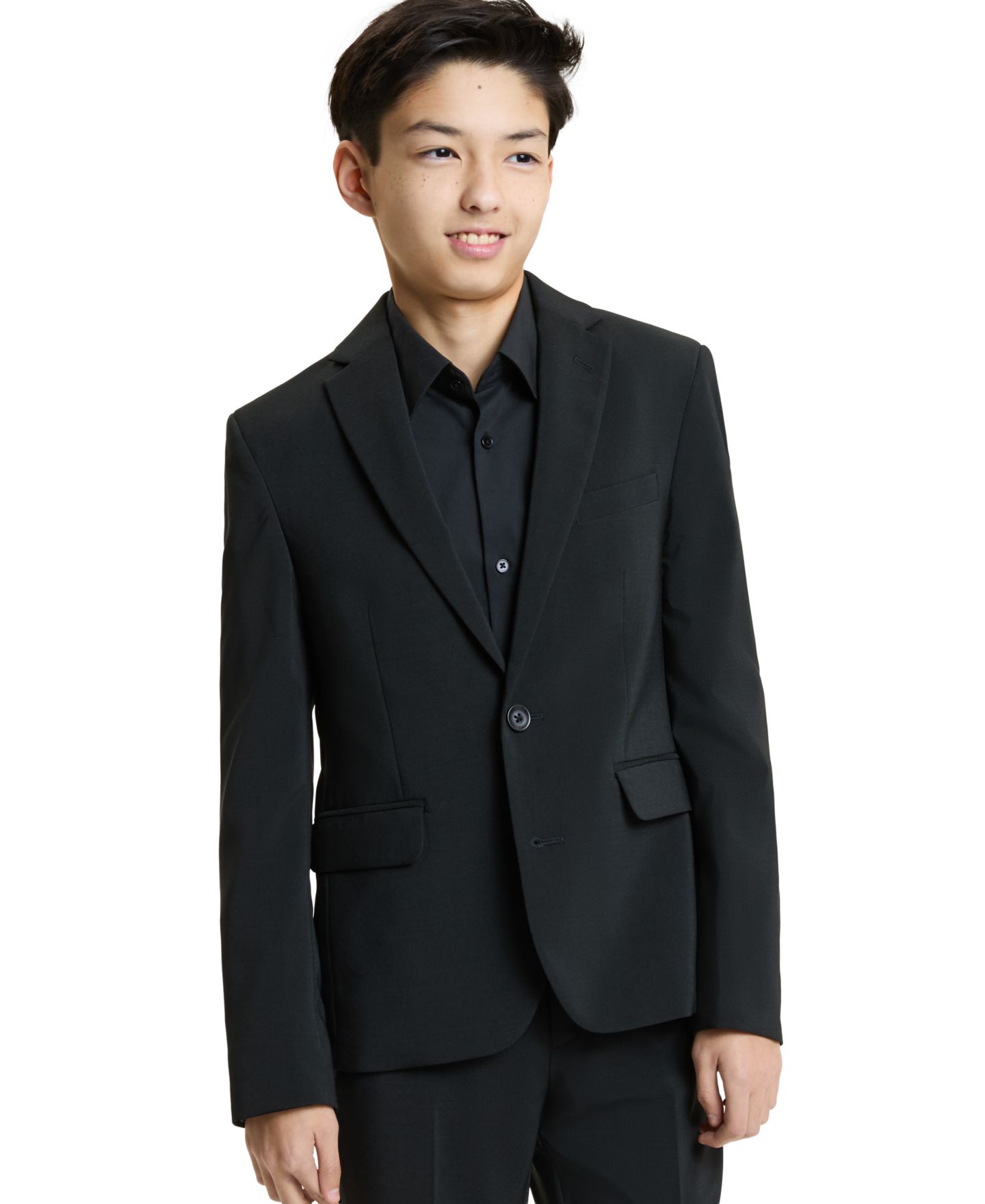 Комплект Kenneth Cole Reaction Slim-Fit Stretch Jacket and Pants, 2-Piece Set для мальчиков, цвет: Чёрный — фото 2
