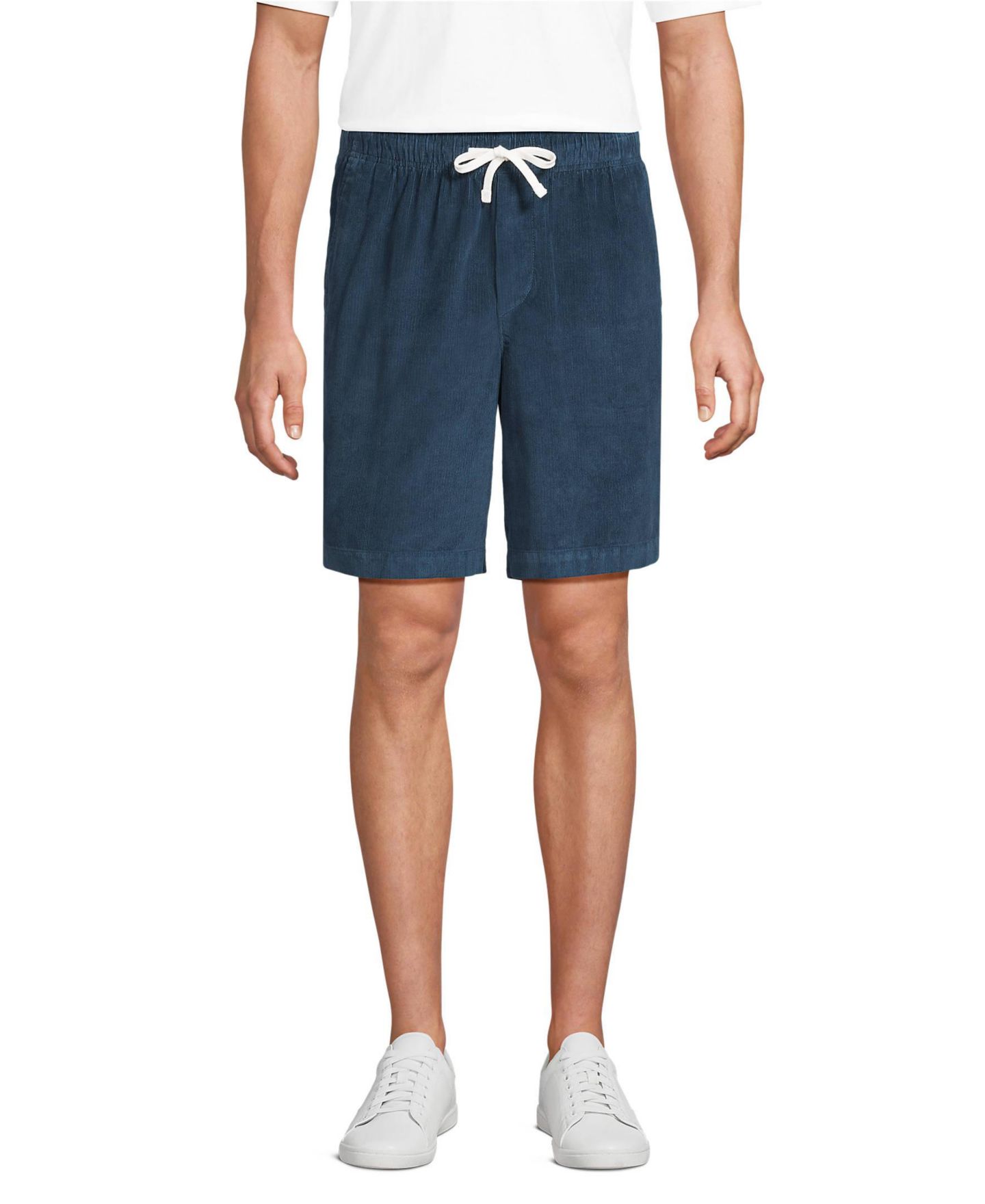 Мужские шорты Lands' End 9" Corduroy Pull On Deck Short, цвет: Глубокий океанский — фото 4
