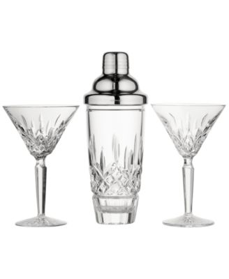 Lismore Cocktail Shaker and Martini Glasses, Set of 3