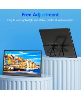 LTMATE Portable Monitor 15.6-inch, 1080P USB-C HDMI Ultra-Slim Travel Monitor with Kickstand, Eye Care, External Second Screen for Laptop PC MAC Phone