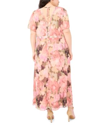 Plus Size V-Neck Empire Waist Maxi Dress