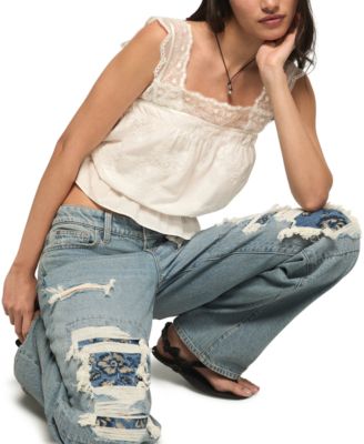 Women's Embroidered Square Neck Tank Top