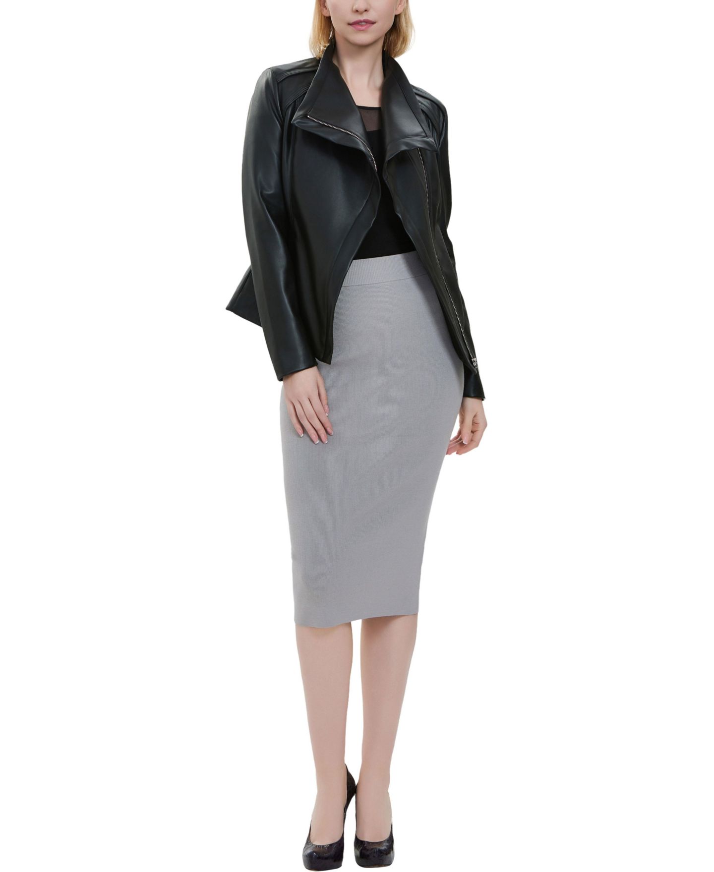 Женская куртка kimi + kai Faux Leather Moto, цвет: Чёрный — фото 7