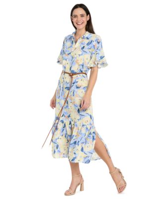 Women's Collared Midi Shirt Dress