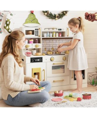 Pretend Toy Kitchen Set with Stove & Water Dispenser for Role-Playing Fun