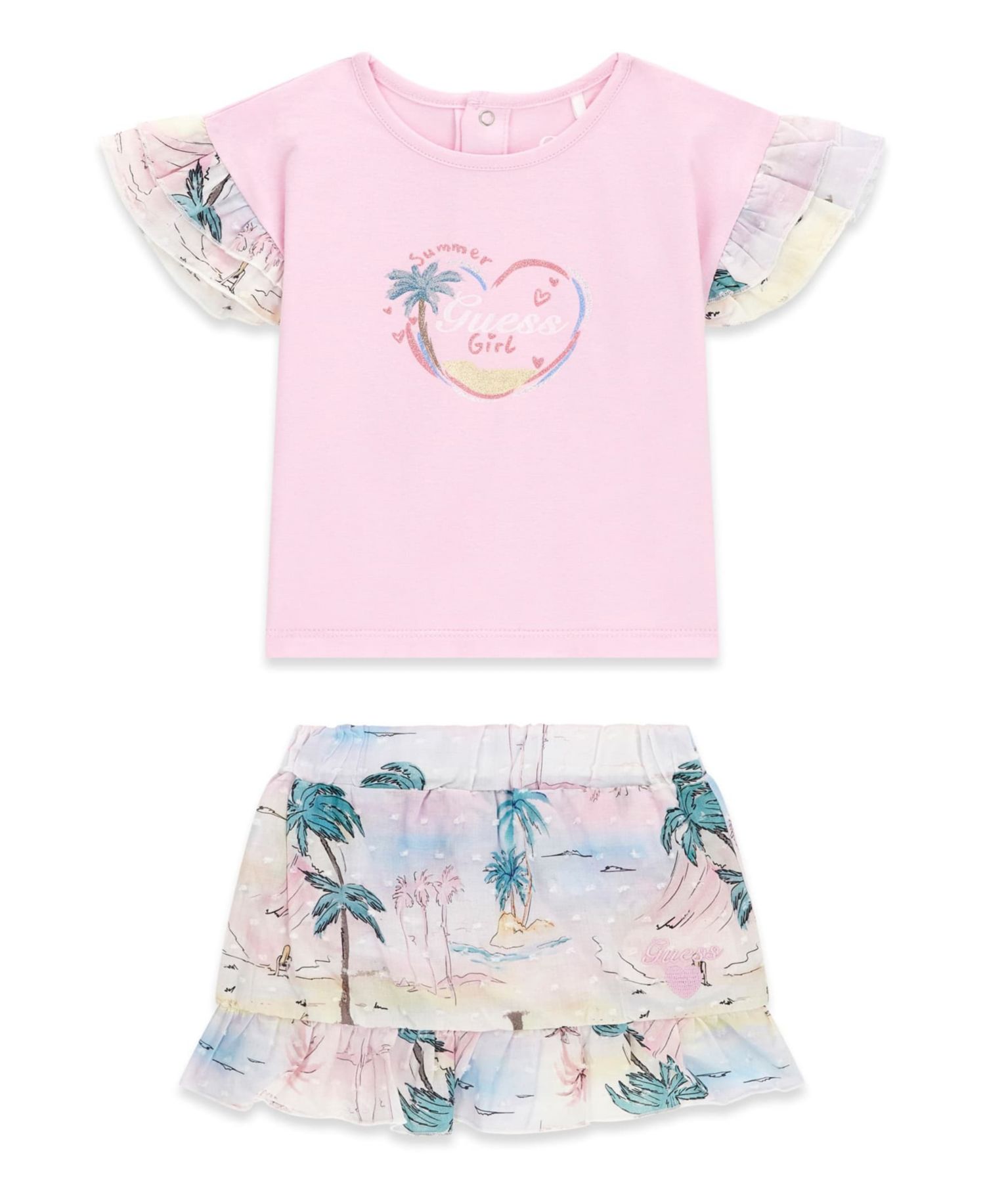 Baby Girls' Short-Sleeve T-Shirt and Skirt, 2-Piece Set