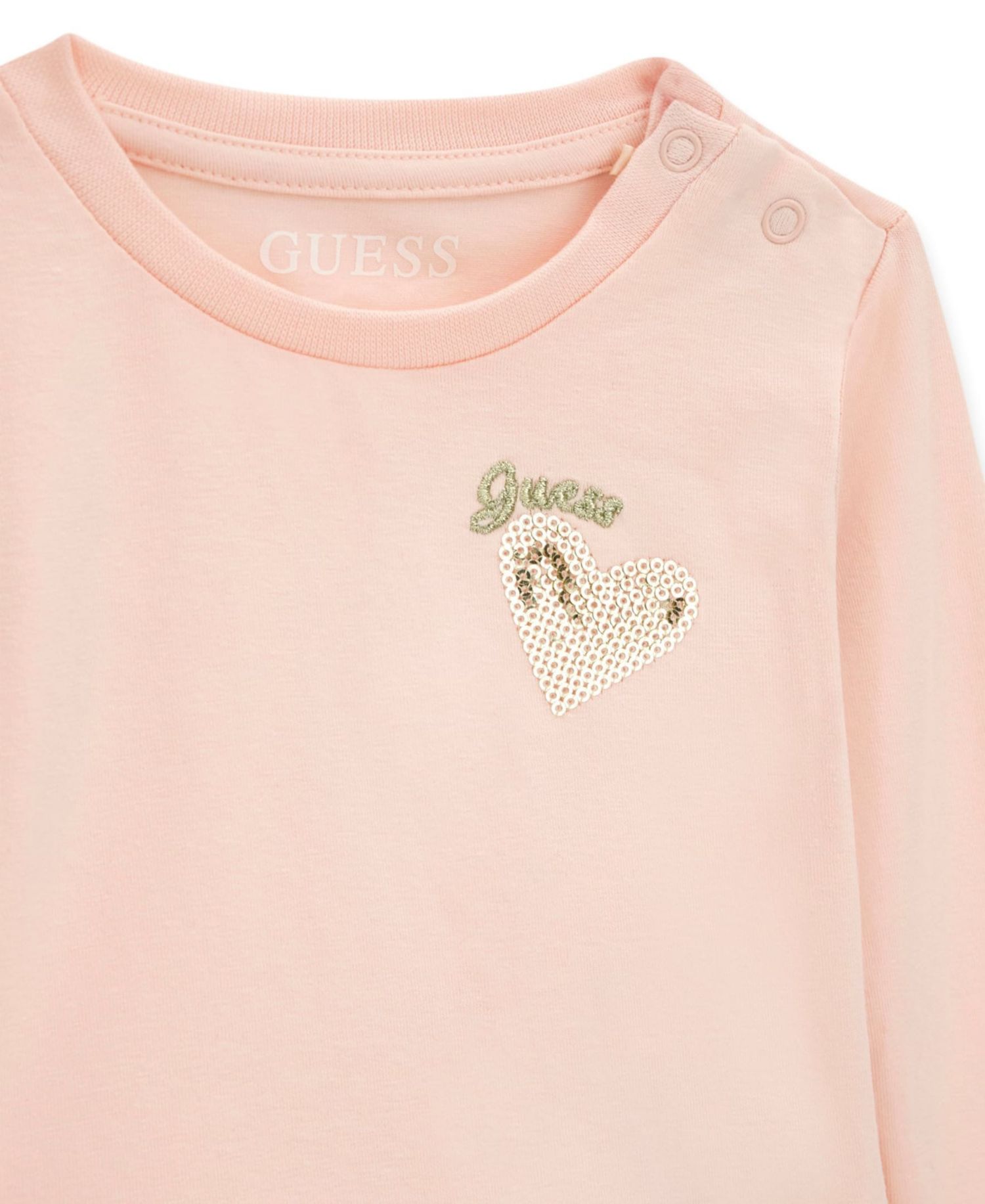 Baby Girls' Long-Sleeve Top and Knit Denim Pant, 2-Piece Set