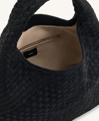 Laura Faux Suede Woven Shoulder Bag