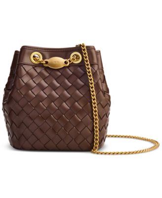 Yara Hand-Woven Small Bucket Handbag