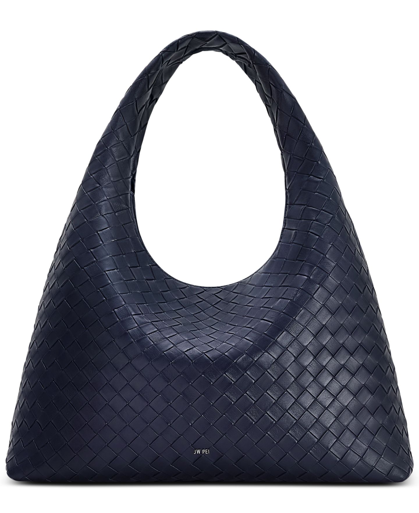 Женская сумка JW PEI Laura Woven Large Shoulder Hobo, цвет: Тёмно-синий — фото 1