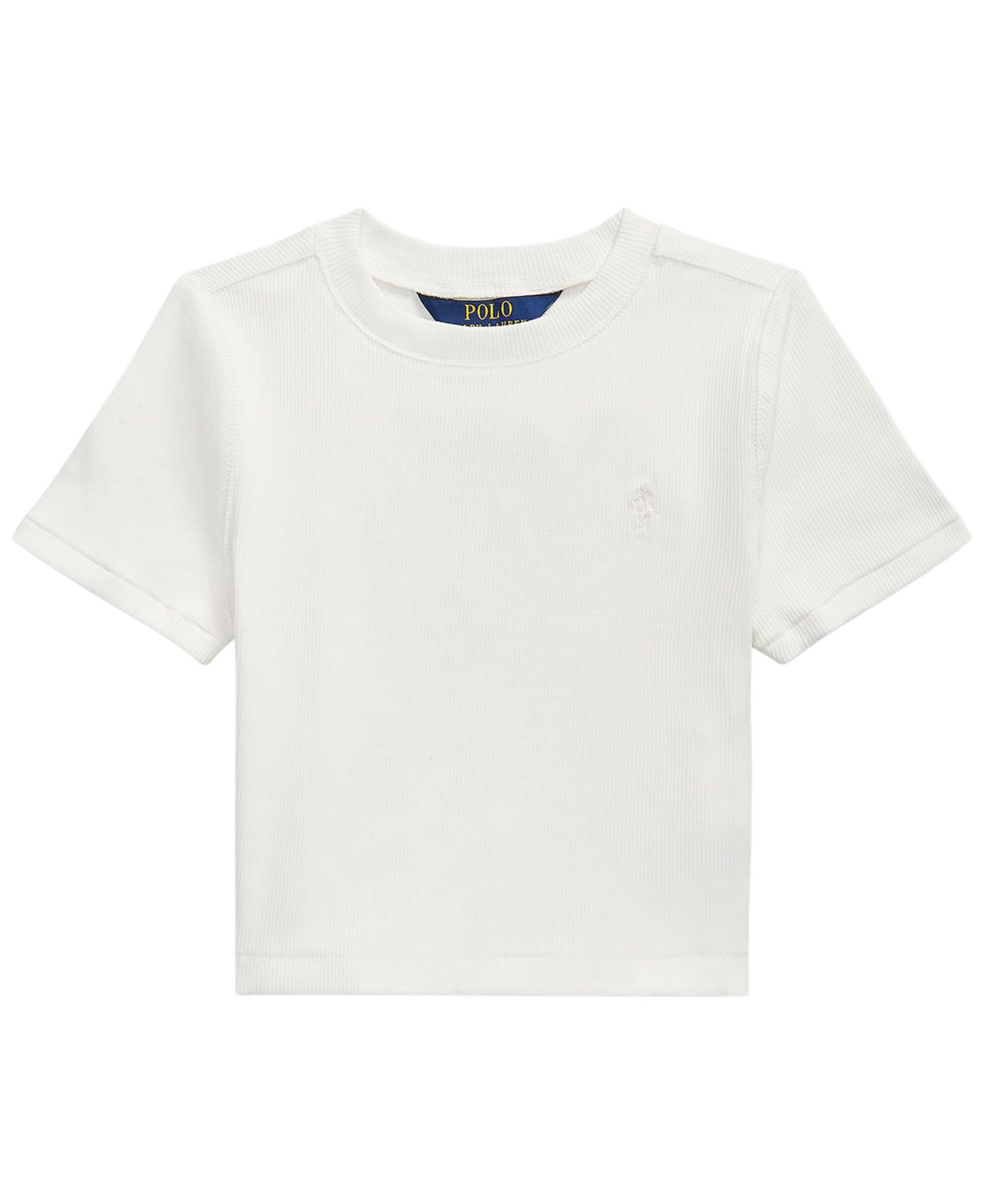 Футболка Polo Ralph Lauren Ribbed Boxy для девочек, цвет: Тёмно-синий — фото 8