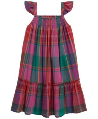Girls' 2T-6X Plaid Cotton Madras Dress