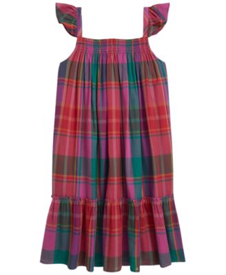 Girls' 7-16 Plaid Cotton Madras Dress
