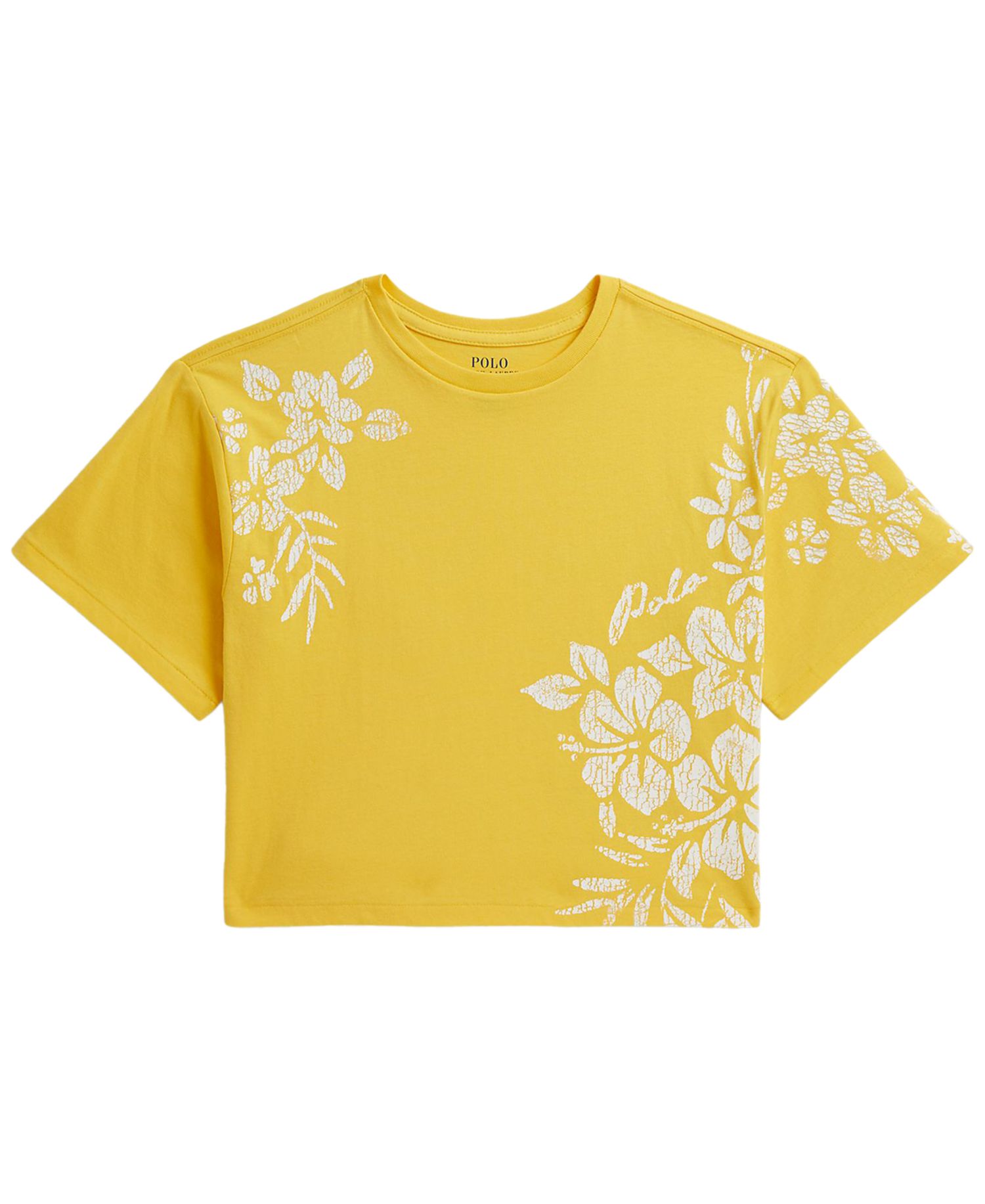 Girls' 7-16 Floral-Print Cotton Boxy T-Shirt