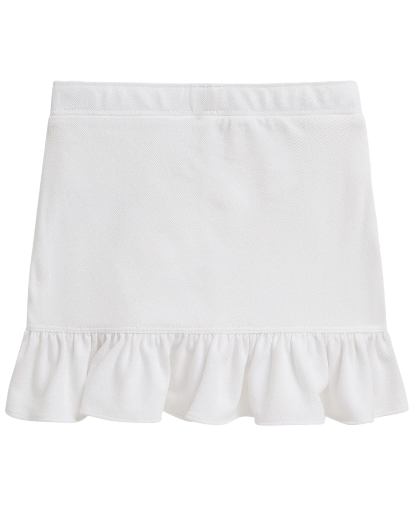 Юбка-шорты Polo Ralph Lauren Ruffled Stretch Mesh Wrap Skort для девочек, цвет: Белый — фото 2