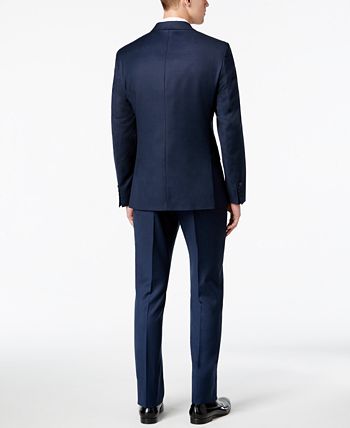 Calvin Klein CLOSEOUT Men s X Fit Blue Charcoal Birdseye Slim Fit