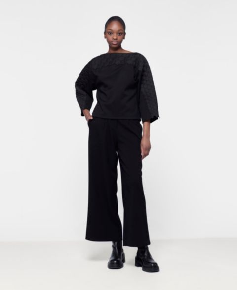 Женский топ Leem Quilted Embroidered, цвет: Чёрный