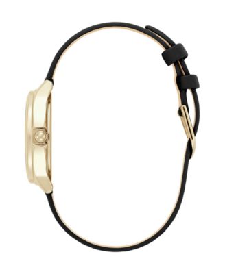 Women's OB Classic Bee Black Leather Strap Watch, 29.8mm