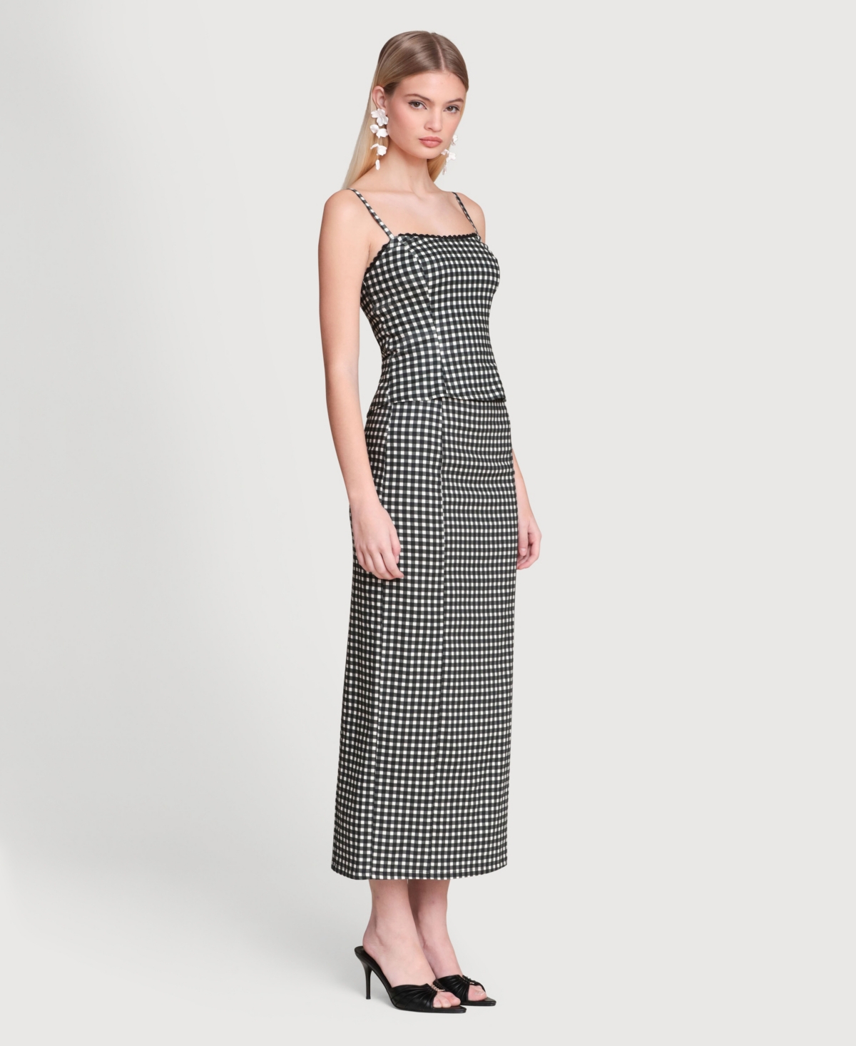 Avec Les Filles Women's Square Neck Peplum Tank Top