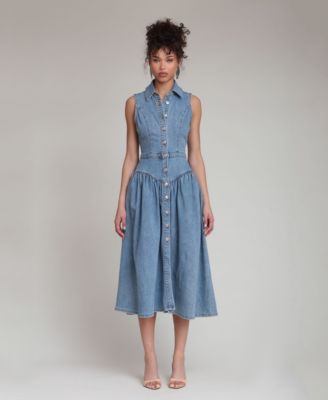 Women's Spread Collar Midi Dress