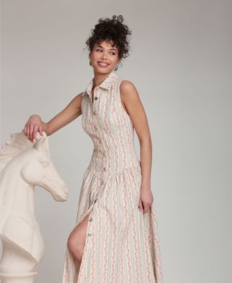 Women's Spread Collar Midi Dress