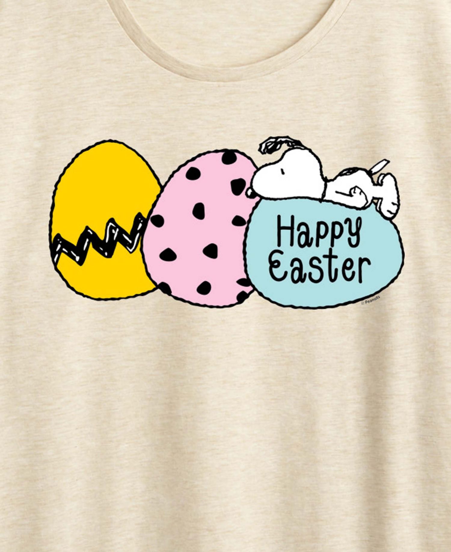 Plus Size Peanuts Snoopy Happy Easter Eggs Short-Sleeve Graphic T-Shirt