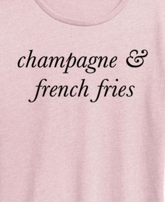 Plus Size Instant Message Champagne and French Fries Short-Sleeve Graphic T-Shirt